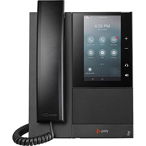 Plantronics Poly CCX 500 IP Phone with Handset - Open SIP - Acoustic Fence & NoiseBlockAI - 5' Multi-Touch LCD - Bluetooth & USB Ports - Zoom Compatible