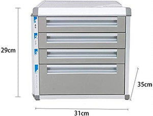 SHABOZ File Cabinets Flat Desktop Cabinet 4 Drawers with Lock Aluminum Alloy Safety Cabinet