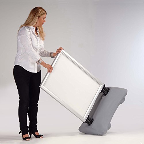 Outdoor Display Advertising Sidewalk Sign for 30x40 Inch Posters, Snap Open Frame, Double Sided, Water Base, High Wind Resistant with Spring Base