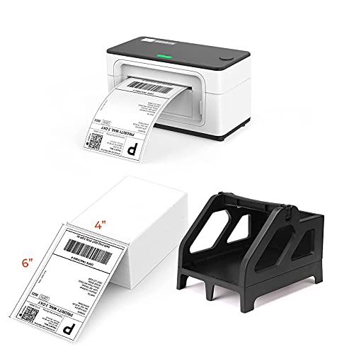 MUNBYN Label Printer with Pack of 500 Label Paper, Paper Holder, Thermal Printer for Barcodes-Labels Labeling, Compatible with UPS, FedEx, Amazon, Ebay, Etsy, Shopify, etc