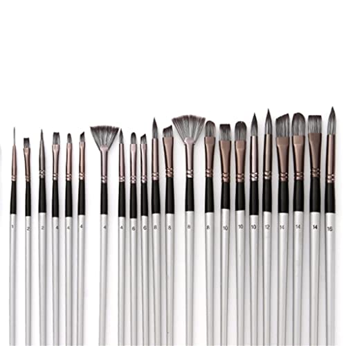 NIZYH 24pcs/set Nylon Hair Wooden Handle Watercolor Paint Brush Pen Scrubbing Scraper Acrylic Painting Art Paint Brushes Supplies