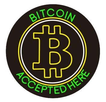 BITCOIN ACCEPTED HERE Flex neon Sign for Business Displays | Electronic Light Up Sign for Retail Businesses | 26"W x 26"H x 1"D