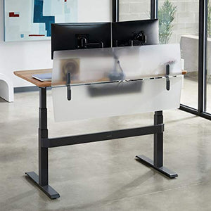 Vari Acrylic Modesty Panel 60 - Privacy Divider for Above or Below Desktop - Easily Clamps to Desk with No Tools Required - Durable Frosted Acrylic Finish