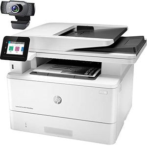 HP Laserjet Pro MFP M428 fdw All-in-One Wireless Monochrome Laser Printer, White - Print Scan Copy Fax - 40 ppm, 1200 x 1200 dpi, Auto Duplex Printing, 50-Sheet ADF, Ethernet, Cbmou External Webcam