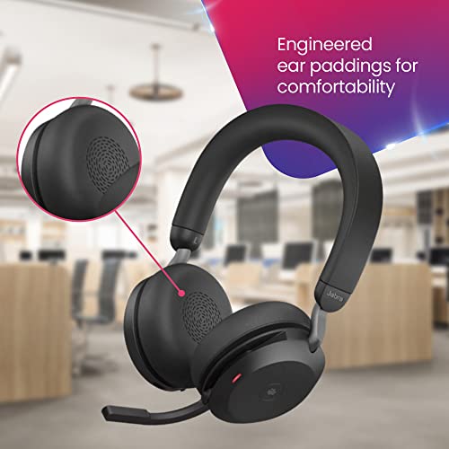 Global Teck Worldwide Jabra Evolve2 75 Wireless Headset Stereo MS with USB A Bluetooth Dongle, Zoom, Webex, Skype Compatible, 27599-999-999