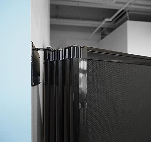 VERSARE Room Divider 360 Wall-Mounted Folding Partition | Locking Wheels | Temporary Room Separator | 8'6" x 6'10" Black SoundSorb Panels