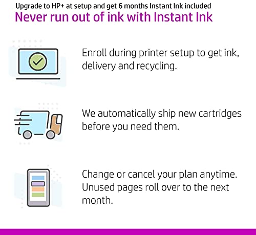 HP DeskJet 4155e All-in-One Wireless Color Printer, with bonus 6 months free Instant Ink with HP+ (26Q90A) , White
