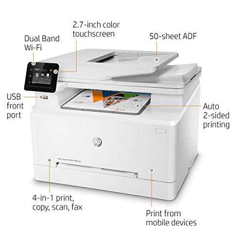 HP Laserjet Pro M281cdw All in One Wireless Color Printer, Scan, Copy and Fax with Ease with Bonus of 30 Sheets of HP Brochure Paper (T6B83A) - Premier Edition