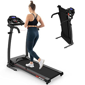 FYC Folding Treadmills for Home Compact Treadmill Electric Motorized Exercise Fitness Running Machine with Mobile Phone & Water Bottle Holder, 12 Preset Programs