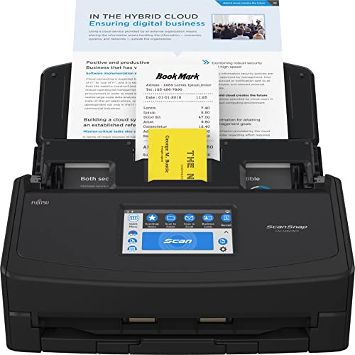 ScanSnap iX1600 Premium Color Duplex Document Scanner with 4-Year Protection Plan, Black