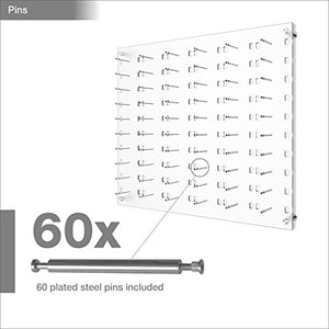 Framedisplays.com Optical Display for 60 Eyewear Frames - Wall Mount Acrylic Sunglass Display Package