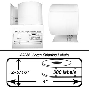 100 Rolls; 300 Labels per Roll of DYMO-Compatible 30256 Large Shipping Labels (2-5/16" x 4") - BPA Free!