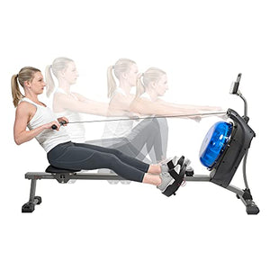 Sunny Health & Fitness Hydro+ Dual Resistance Magnetic Water Rowing Machine (Hydro+)