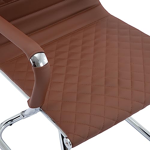 BESTANO Office Guest Chairs Set of 6 - Modern Mid Back PU Leather Reception Chairs