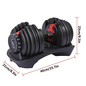 Weight Adjustable Dumbbell 5 to 52.5 lbs Home Gym Fitness Equipment Workouts Strength Training Free Weights for Men and Women, Single