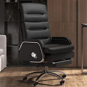 XZBXGZWY Boss Chair with Footrest and Cowhide Backrest