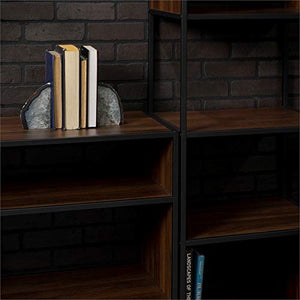 3-Piece Rustic Bookcase Set - Dark Walnut