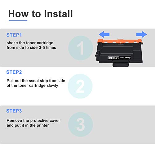 3-Pack TN880 TN-880 Compatible Toner Cartridge Replacement for Brother DCP-L5500DN L5600DN MFC-L6700DW L6800DW L6900DW HL-L6200DW L6250DW L5000D L5100DN Printer Toner (Black, High Yield)