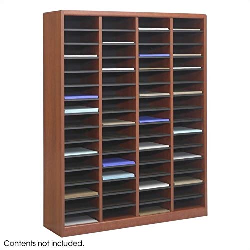 Scranton & Co 60 Compartments Wood Literature Organizer in Cherry