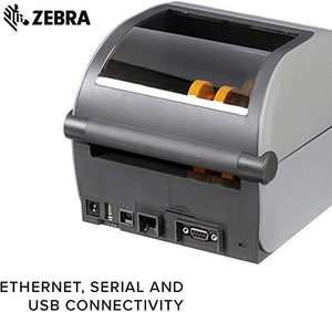 Zebra ZD620 Direct Thermal Printer Plus 4 x 6 in Z-Perform 2000D Permanent Adhesive Labels Print Width of 4 in Ethernet Serial USB Connectivity