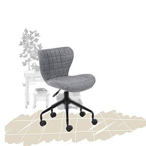 None Modern Fabric Swivel Chair with Wheels Adjustable Ergonomic Office Chair (Khaki)