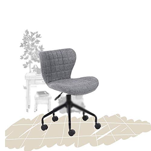 Modern Fabric Swivel Chair with Wheels Adjustable Ergonomic Office Chair (Khaki)