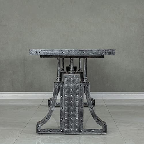 Homary 63" Industrial Office Desk Executive Desk with Solid Wood Top
