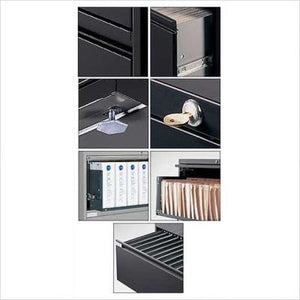 Global Office 9300P 42" 5 Drawer Lateral Metal File Storage Cabinet-Desert Putty - Desert Putty