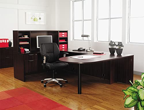 Alera Valencia Series D Top Desk, Mahogany, 71w x 35 1/2d x 29 5/8h