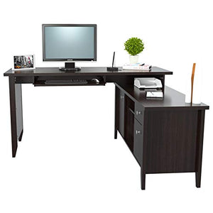 Inval ET-4315 L Shaped Computer Writing Desk, Brown