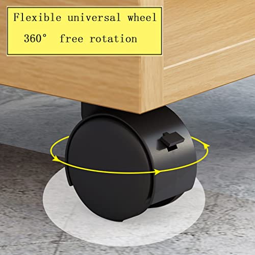 Mobile Computer Tower Stand with Lockable Caster Wheels - Wooden Color, 40 * 24 * 12cm