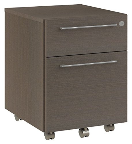 OfisLite 2066 Reception Center Desk Complete Group Including Mobile Filing Cart, Espresso, 5 Piece