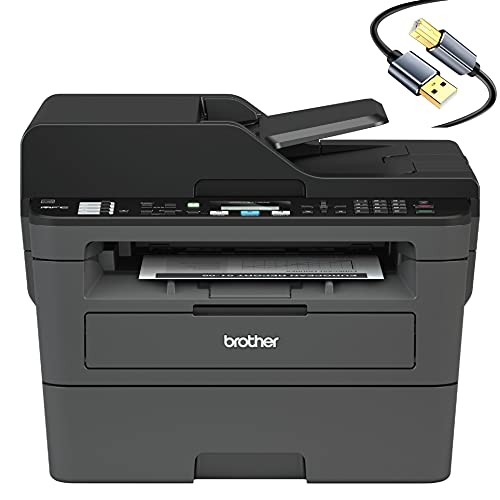Brother MFC-L2710D All-in-One Wireless Monochrome Laser Printer for Home Office - Print Copy Scan Fax, Auto Duplex Printing, 32 ppm, 50-Sheet ADF, Amazon Alexa, AirPrint, Tillsiy USB Printer Cable