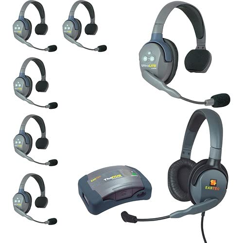 EARTEC HUB7SMXD Mini Duplex Base 7-Person System with Ultralite and Max4G Headsets