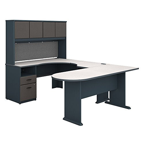 Series A U Shaped Desk with Hutch, Peninsula and Storage