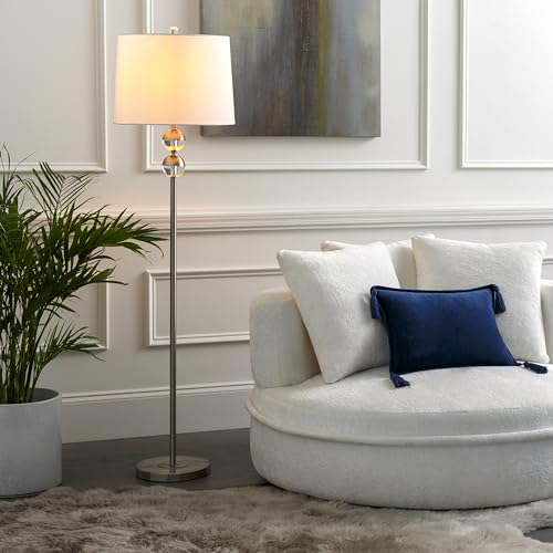 MARK & DAY Chera Modern Metallic Silver Floor Lamp (62" H x 17" W x 17" D)