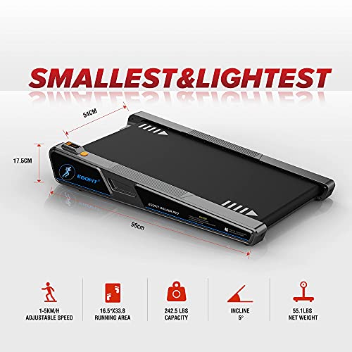 Egofit Walker Pro Smallest Under Desk Electric Walking Treadmill for Home, Small & Compact Treadmill to Fit Desk Perfectly and Home & Office with APP & Remote Control