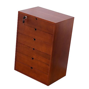 JAEFIT Solid Wood Desktop File Cabinet Organizer with Drawers (6 Layer)