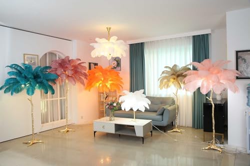 NBVNBV Modern Luxury Ostrich Feather Floor Lamp - Dimmable Standing Lamp for Villa, Home, Hotel - Nordic Decoration Home Resin Floor Lighting
