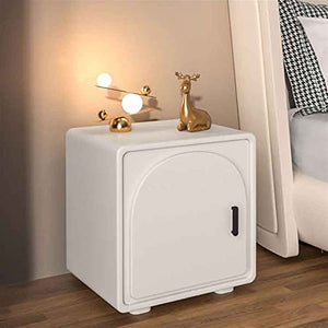 BinOxy Varnished Wooden Night Stand Bedside Table with Storage Cabinet (Color: 1, Size: 48x40x51cm)