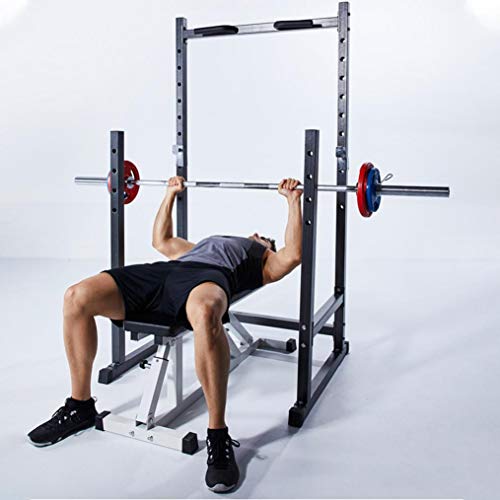 Ongmies Barbell Rack Squat Stand, Half Frame Barbell Squat Rack, Bench Press Rack Gym Equipment for Home Gym, Strength Training Dip Station, Max Load 550LBS
