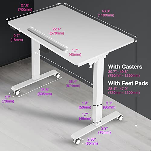 AVLT 50" Electric Standing Desk with Tilting Tabletop - Height Adjustable Whiteboard Desk