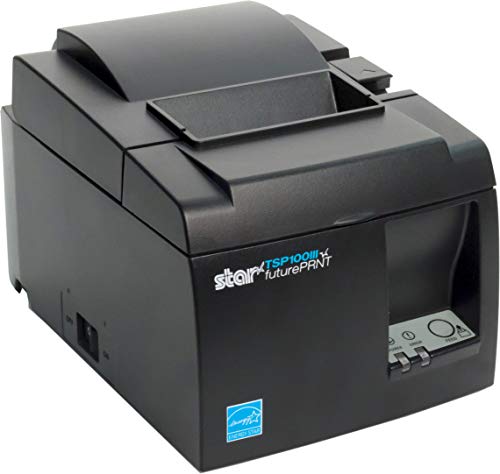 Star Micronics TSP143IIIBi Bluetooth Thermal Receipt Printer for iOS, Android, and Windows with Auto-cutter and Internal Power Supply - Gray (Renewed)