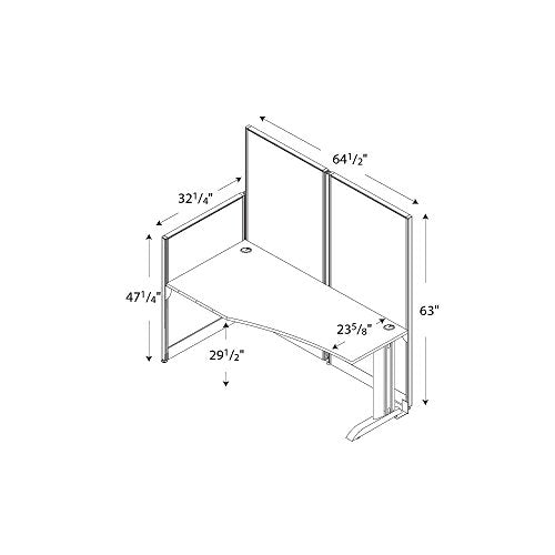 Bush Business Furniture Office in an Hour 65W x 33D Cubicle Workstation with Storage in Mocha Cherry