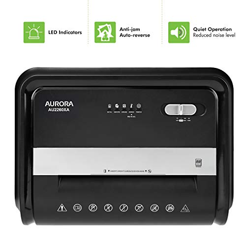 Aurora AU2260XA Heavy Duty 22-Sheet Crosscut Shredder - 60 Min Run Time - 7-Gallon Basket