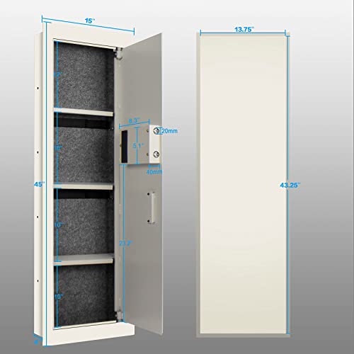 Langger V Biometric Safe Fingerprint Security Wall Safe (White - Large)