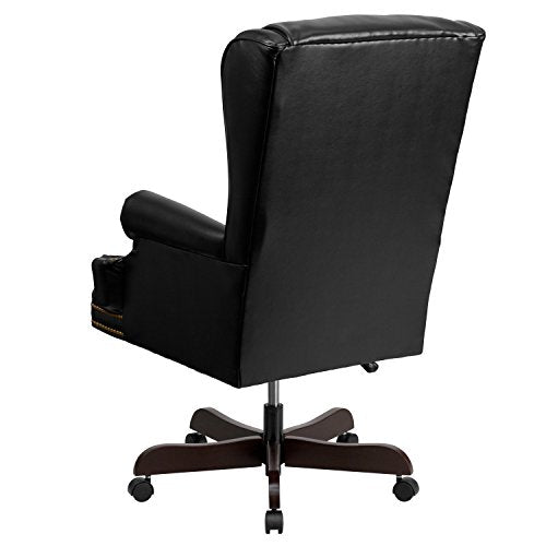 Flash Furniture High Back Traditional Tufted Black Leather Executive Swivel Chair with Arms
