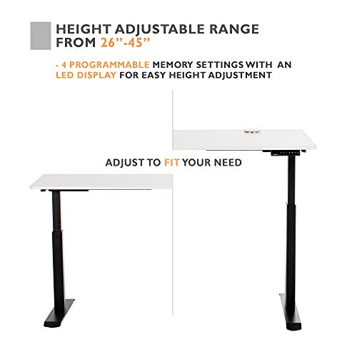 StudiONE Dual Motor Electric Height Adjustable Standing Desk Frame, Memory Controller, Sit Stand Home Office Table, Black (Frame Only)