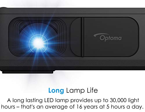 Optoma LH150 Portable 1080p LED Mini Projector with Battery, for Outdoor Movies or Office Presentations, 2.5 Hour Battery Life, USB Display Screen Mirroring, Smartphone Compatible