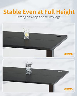 CubiCubi Electric Standing Desk, 63 x 24 Inches, Height Adjustable, Ergonomic Home Office Workstation, Black